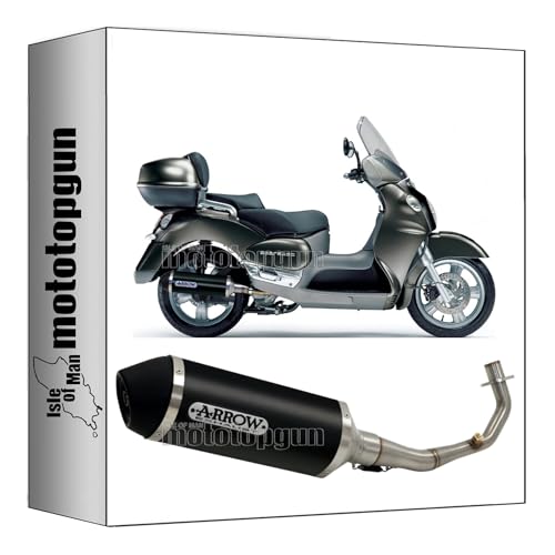 Escape homologado Arrow Urban de aluminio negro y acero para Aprilia Scarabeo 500 2003