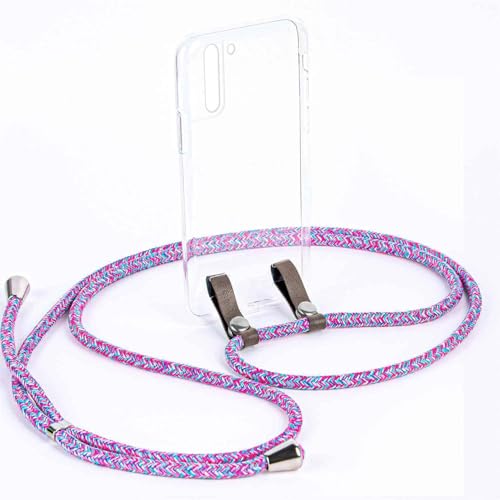 Coque Samsung S21 Plus cordon réglable chaîne téléphone violet rose moex