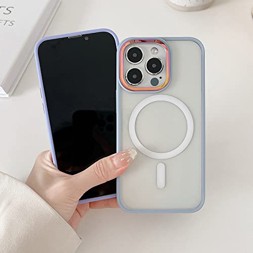 Coque de téléphone transparente magnétique iPhone 12 Pro violette acrylique - 3