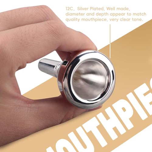 EXMDLLY Neu 12C kleiner Schaft Posaune Silber Mundstueck