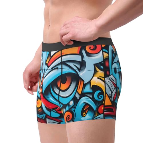 Colorful graffiti wall painting Men's boxer briefs - high-performance elastic boxer briefs, multiple4