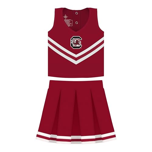 College Baby NCAA Officially Licensed Toddler/Youth Cheerleader Dress, South Carolina Logo, Garnet, Size 2T