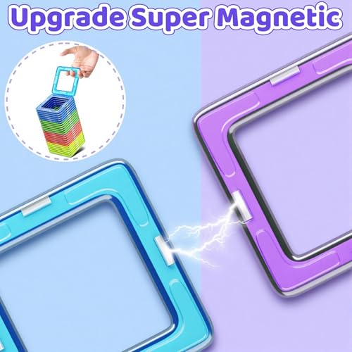 COOLJOYA Magnetische Bausteine, 40 Teile Magnetspiel STEM Magnetbausteine, Montessori Spielzeug ab 3 Jahre… – Ansicht 5