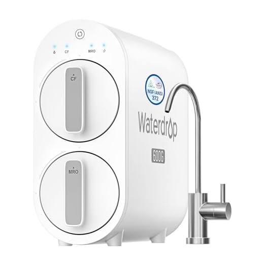 Waterdrop G2P600 Reverse Osmosis System, Tankless RO Water Filter System, Under Sink RO System, 600 GPD, 2:1 Pure to Drain, 7 Stage Filtration, Reduce TDS, FCC Listed, USA Tech