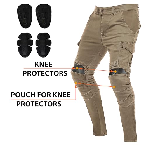 Juicy Trendz Mens Motorcycle Pants Armored Riding Jeans with Hip & Knee Pads, Aramid Protective Lining Adventure Touring Pant3