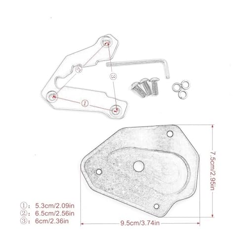 Plaque de support béquille Ducati aluminium CNC haute précision - 5