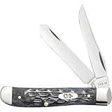 Case xx Pocket Worn Crandall Jigged Gray Bone Mini Trapper CV Steel Pocket Knife Knives, 58414