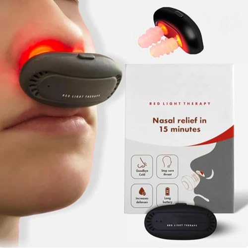 RespiRelief - Instrumento de terapia nasal de luz roja, dispositivo calmante nasal de fisioterapia, dispositivo recargable para rinitis, dispositivo de limpieza nasal (1 unidad)