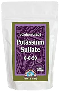Down To Earth All Natural Fertilizers Organic Solution Grade Potassium Sulfate - Professional Grade SOP Powder 200 mesh for Liquid or Spray Applications 0-0-50, 1 lb