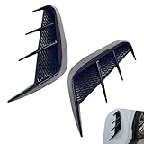 Bawkars 2 PCS Side Vent Trim, Anti-Collision Car Fender Decorative Stickers, Scratch-Resistant Left Right Marker Side Air Vent Cover, Universal for Most Cars (Black)