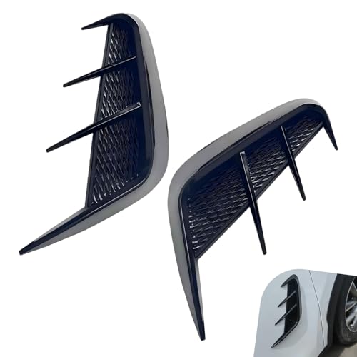 Bawkars 2 PCS Side Vent Trim, Anti-Collision Car Fender Decorative Stickers, Scratch-Resistant Left Right Marker Side Air Vent Cover, Universal for Most Cars (Black)