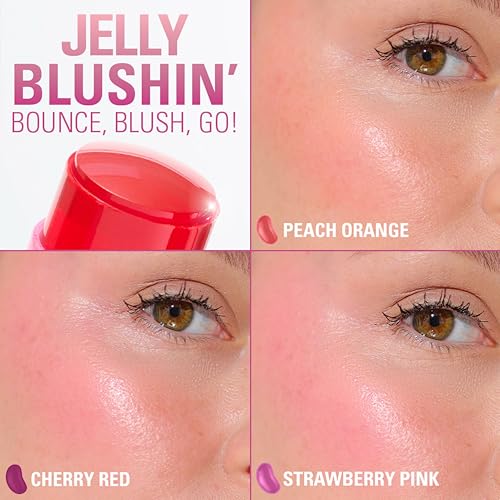 Image of Revolution Jelly Blush Stick Lip & Cheek Stain, Cherry Red | Sheer, Buildable Coverage with Hydrating Hyaluronic Acid & Aloe for Multi-Use Glow, Vegan & Cruelty-Free