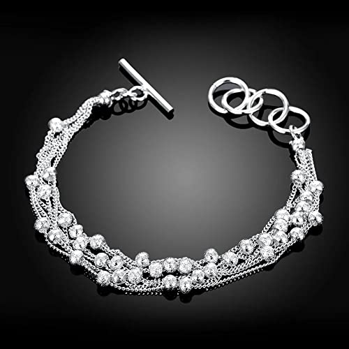 Bracelet en argent 925 avec chaîne de perles, bijou de mariage femme