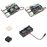 Enokay Raspberry Pi 2 3 Model B B+ Dual Fan with Raspberry Pi Heatsink for Raspberry Pi 2B 3B 3B+