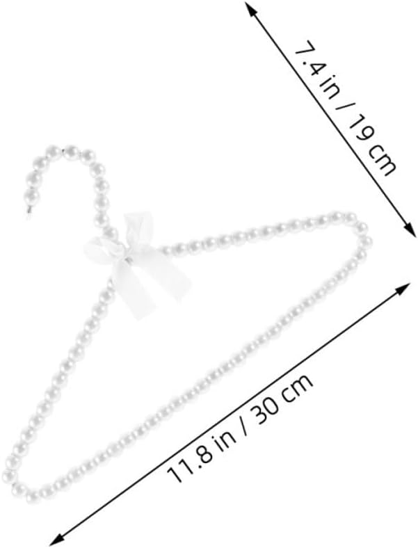 Kids Pearl Bow Hangers 4 Pack, ABS Small Closet Hangers