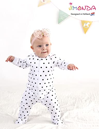 Jimonda Baby Girls Boys Pajamas,Organic Cotton Pjs Sleeper,Zipper Closure Non-Slip Footie (Houndstooth&Dots, 3-6 Months) #TOP4