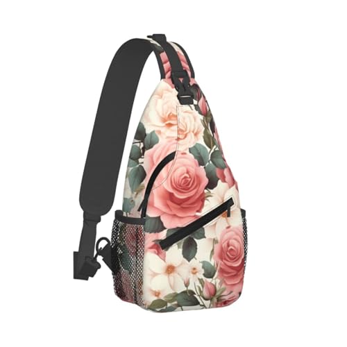 Bolso Pequeño de Hombro para Senderismo Negro Floral