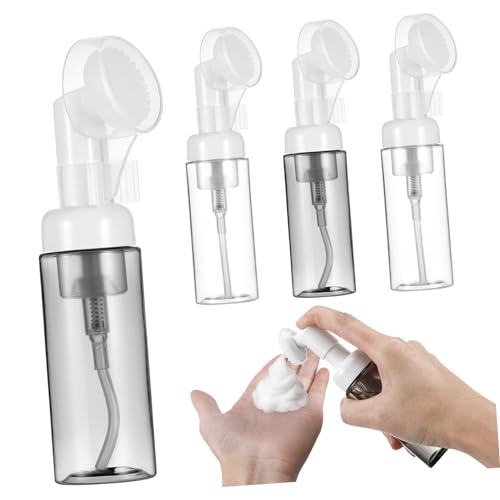 BAZEITFLOW 4 pezzi Bottiglie Schiumogene Trasparenti Contenitori Compatti per Sapone Liquido Gel Doccia e Cosmetici Bottiglie da Viaggio Riutilizzabili Facili da Usare