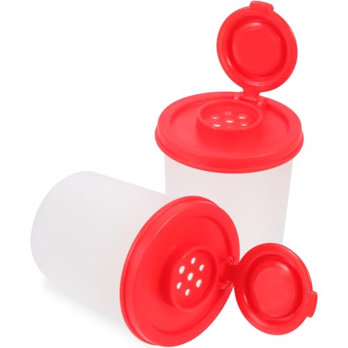 FRCOLOR Botellas de Sal y Pimienta Transparentes Medianas 2 Piezas, Pimenteros para Barbacoa y Picnic, Contenedores de Especias Portátiles y Ligeros para Cocina y Uso al Aire Libre