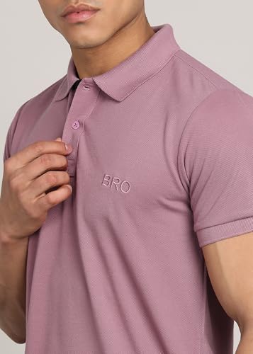 Image of INKKR Men Solid Polo Neck Cotton Blend Collar T-Shirt