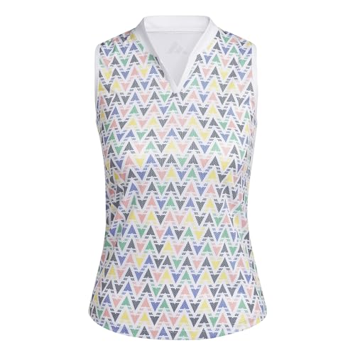 Image of adidas Girls' Heat.rdy Sleeveless Printed Golf Polo Shirt