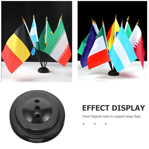 EXCEART Mini Flag Pole Base Small Flag Stand Desk Holder for Office Desktop Decoration Compact Lightweight Holders - Image 4