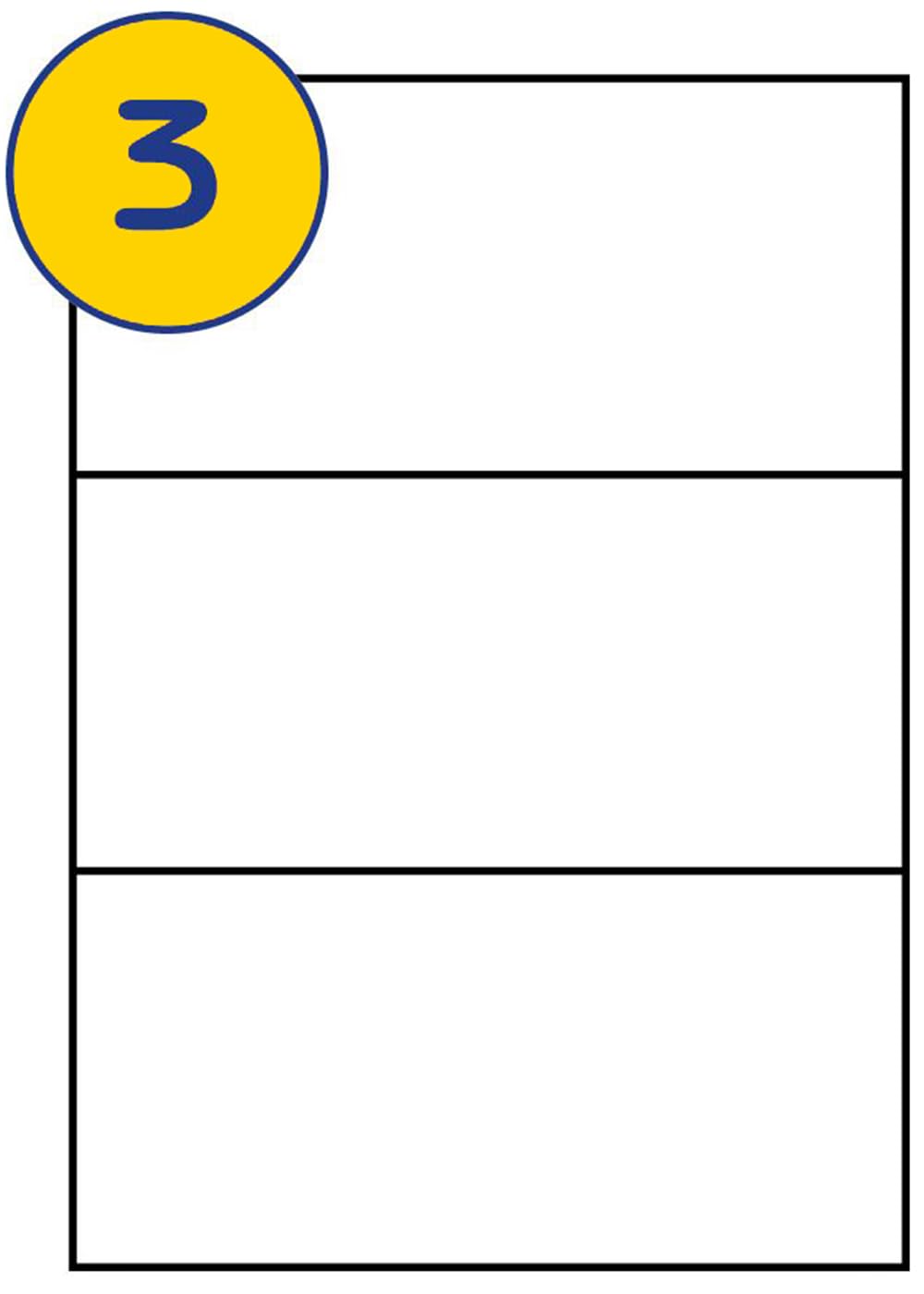 LABELS4U 500 Sheets A4, 3 Label per Sheet, Size 210 x 99mm (1500 Labels)