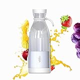QOXEZY Mixer Smoothie Maker, Mixer zur Persönlichen Größe, 300ml USB Wiederaufladbarer Leistungsstarker Smoothie-Mixer Für Obst, Gemüse, Shakes Und Eiscrusher