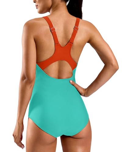 Image of G Gradual Women's Athletic One Piece Swimsuit with Adjustable Straps Competitive Racerback Modest Bathing Suit for Women
