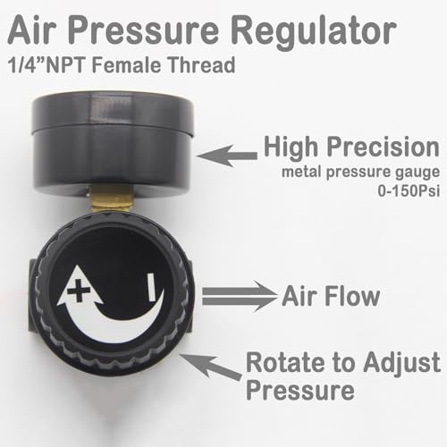 Image of beduan 1 /4 inch NPT Air Pressure Regulator for Spray Guns, Paint Guns,Pneumatic Tools with Accurate 160 Psi Pressure Gauge