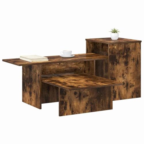 vidaXL Mesa Consola Roble ahumado 91,5 x 35 x 38,5 cm, Mesas de consola modernas, escritorios rectangulares, espacio amplio, muebles urbanos para decorar tu hogar elegante