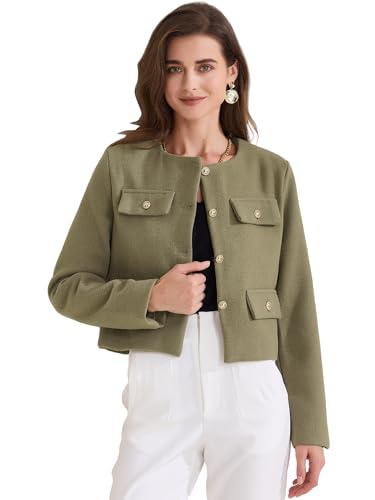 Veste de bureau Allegra K en tweed pour structurer votre silhouette professionnelle