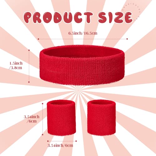 Image of Bememo 36 Pcs Neon Sweatbands Set for Kids 12 Headbands 24 Wristbands Bulk Sports Sweat Bands Athletic for Children Basketball Tennis Running Gym Student Gifts Glow Party