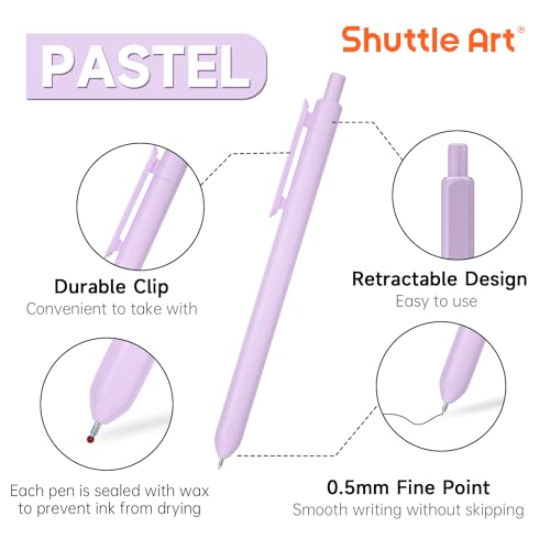 Set de 41 bolígrafos de gel Shuttle Art, tinta negra miniatura 2