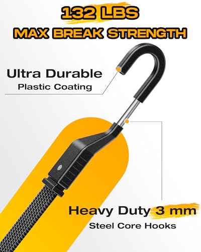 Image of 48 inch Flat Adjustable Bungee Cords with Hooks, 3X Faster to Adjust the Length