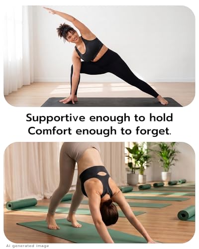 Image of FITTIN Supportive Sports Bras for Women: Padded Racerback for Yoga Workout | Full Coverage No Bounce Zero-Pressure Comfort Wide Strap Seamless for Pilates Gym - for C-DDD Cups Plus Size Large Bust Women