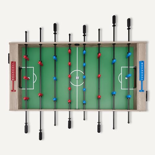 Amazon Basics 48-Inch Foosball Table Soccer Game Room Size with 4 Balls and 2 Cupholders, Oak view 4