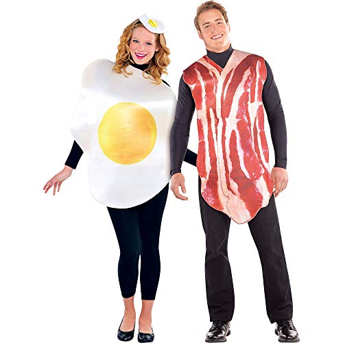 amscan 2 trajes de pareja, jamón y huevo, multicolor, talla media/grande (844276) , color/modelo surtido