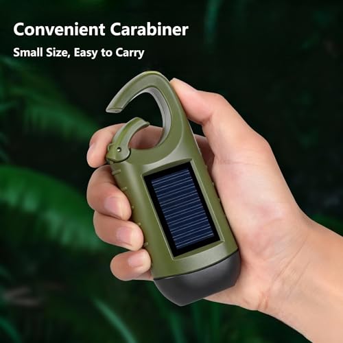 Image of Hand Crank Solar Flashlight, Emergency LED Flashlight, Portable Survival Flashlight, No Battery Required - Yellow