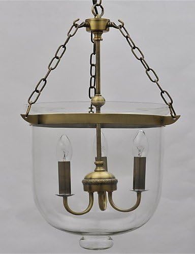 SUHANG Chandeliers American Country Vintage Temple Bell Glass Chandelier, 110-120V [Energy Class A+]