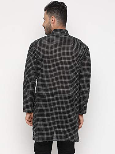 Image of SHOWOFF Men`s Cotton Checks Slim Fit Kurta