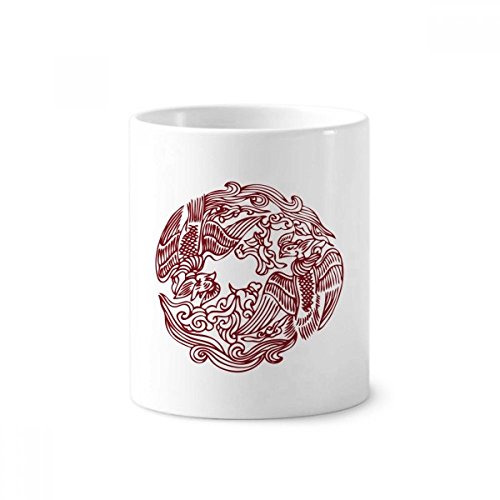 Gobelet céramique phénix chinois pour organiser le bureau et la salle de bain