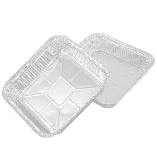 TAICHEUT 60 Pack 8 Inch Aluminum Foil Pans, Square Aluminum Baking Pans, Disposable Food Container for Food Storage Cooking Baking Roasting Takeaway by TAICHEUT - Image 4
