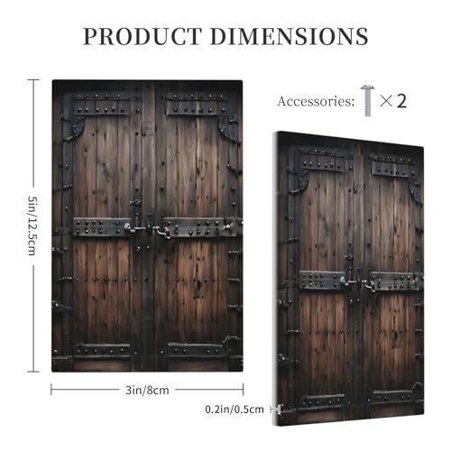 Decorative Light Switch Cover Plate Retro Brown Wood Barn Door Vintage Farmhouse 1 Gang No Device Single Blank Outlet Covers Wall Plate Cover Switchplate EFaceplate