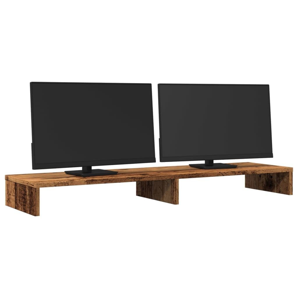 Supporto doppio per monitor, rialzo per monitor in legno