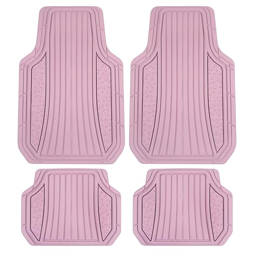 Hello Kitty Car Mats 4pc Floor Mats for Cars Trucks SUVs Pink Car Floor Mats for Women Men Accessories Rubber Heavy Duty Cute Non-Slip Always Front Rear Hello Kitty Cars Accessories Pink