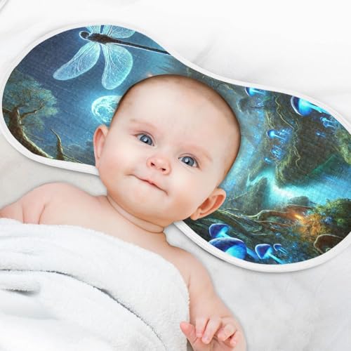 Dragonfly Blue Baby Burp Cloths Muslin Burp Cloths Soft Burp Cloth Burp Rags Cotton Burp Clothes Absorbent for Boy Newborn Girl Unisex 1 Pack 22x11 Inches4