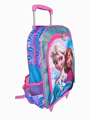 KIT MOCHILA DE RODINHAS FROZEN OLAF INFANTIL ESCOLAR MENINAS ROSA BRILHO BRINDES