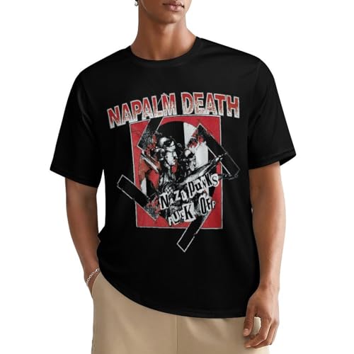 YEstwmmq Mans British Band Napalm Grindcore Death T Shirt Crewneck Short-Sleeve Shirt for Man S, Style