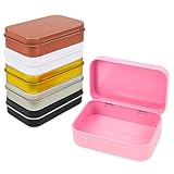 LJY 6 Pzas Mini Caja Metálica Rectangular de 6 Colores 9, Geocaching y Organización de Objetos Pequeños